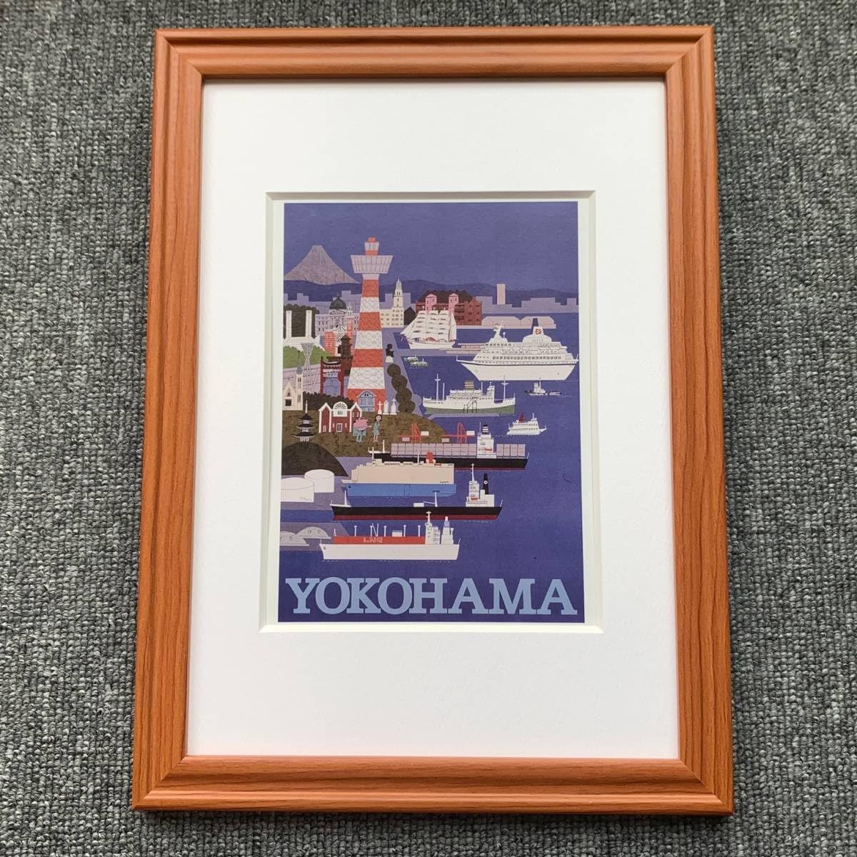 Amazon.co.jp: 柳原良平『YOKOHAMA』B5サイズ 額入り 貴重