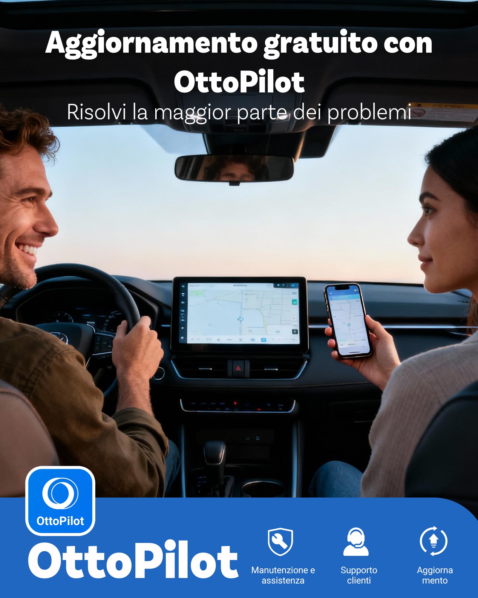 OTTOCAST Mini Pot, 2026 Upgrade Adattatore Wireless CarPlay & Android Auto, Plug & Play, WLAN Dual-Band 2.4G+5G, Riconnessione Automatica, Compatibile con Auto dal 2016 con CarPlay/AA cablat(Nero)