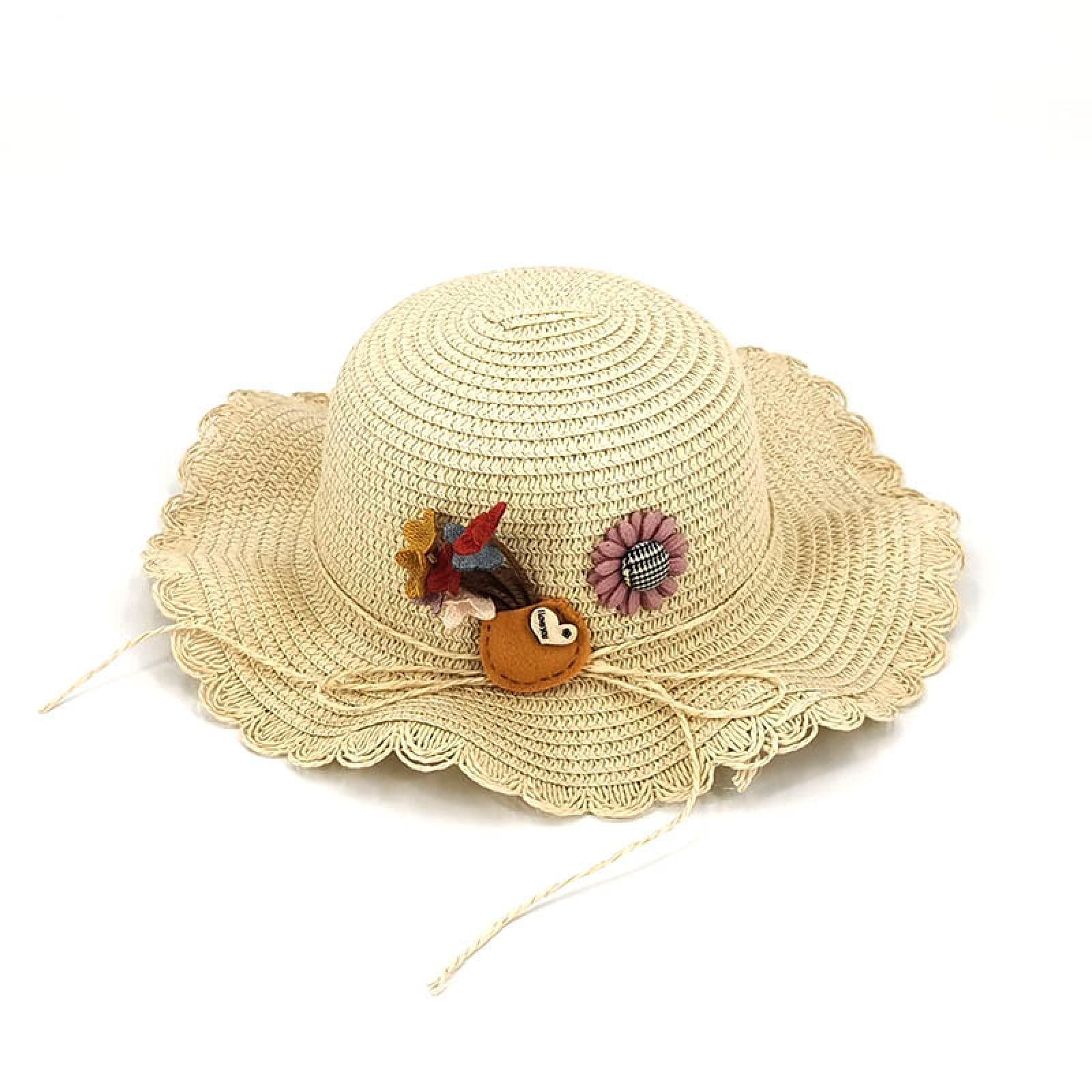 BENHAI Bebé 3-6-12 Meses Sombrero De Paja De Playa De Verano, 1-2-4 Años Gorra De Malla Transpirable Sombrero Delgado para Niños Y Niñas Sombrero De Primavera Y Otoño