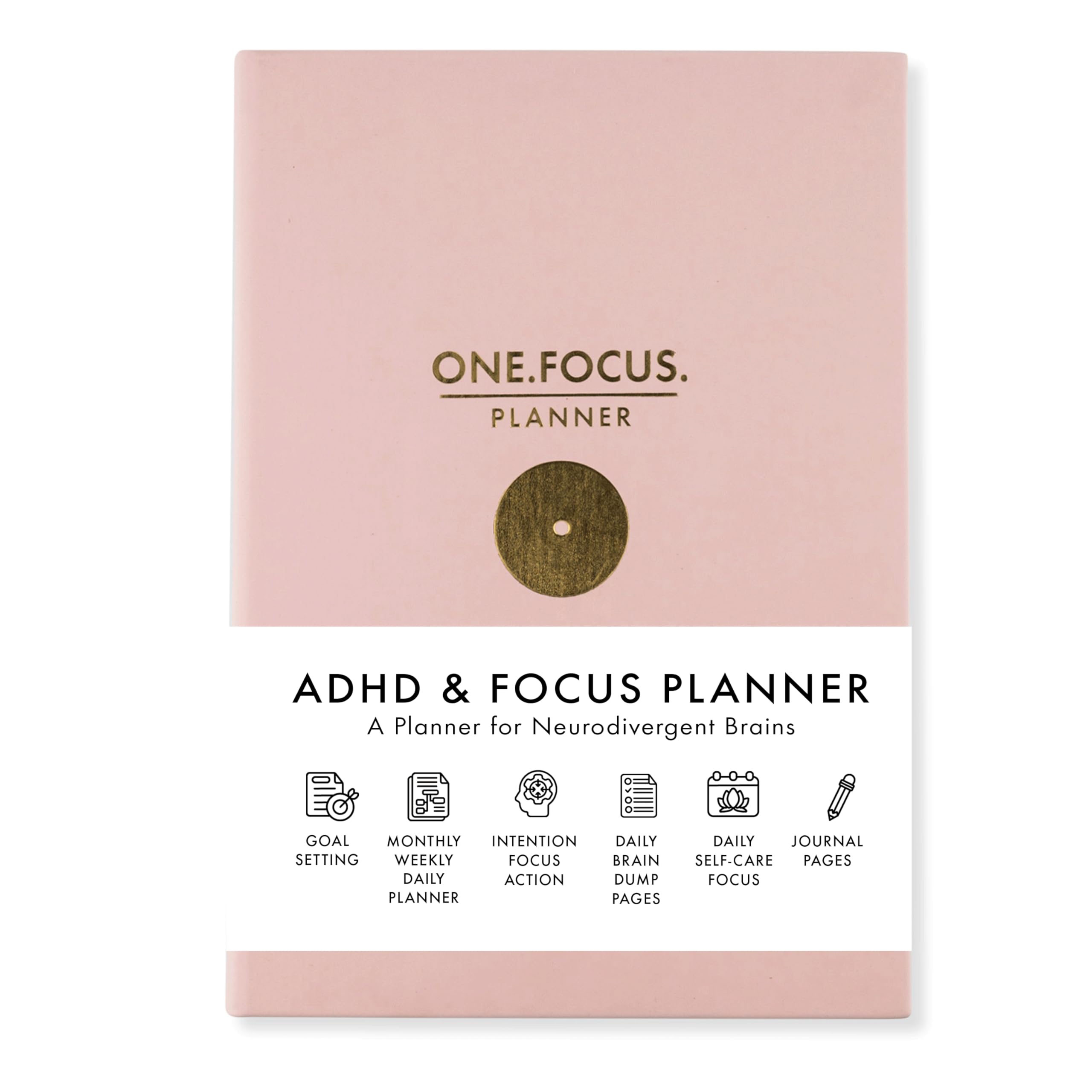 One Focus Planer: 90-dniowa produktywność i narzędzie do zarządzania ADHD z ustawianiem celów, planowaniem dziennym, śledzeniem nawyków i uważnością dla skupienia, przejrzystością umysłową i