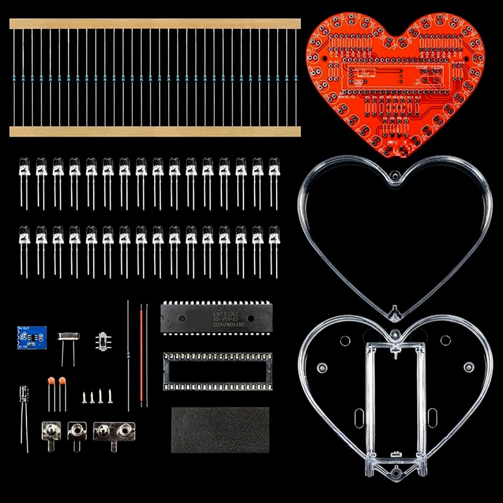 Gmbylby Heart Shaped Rgbs Led Solder Project Kits For Electronics Learning For Student Education And Craft Enthusiasts