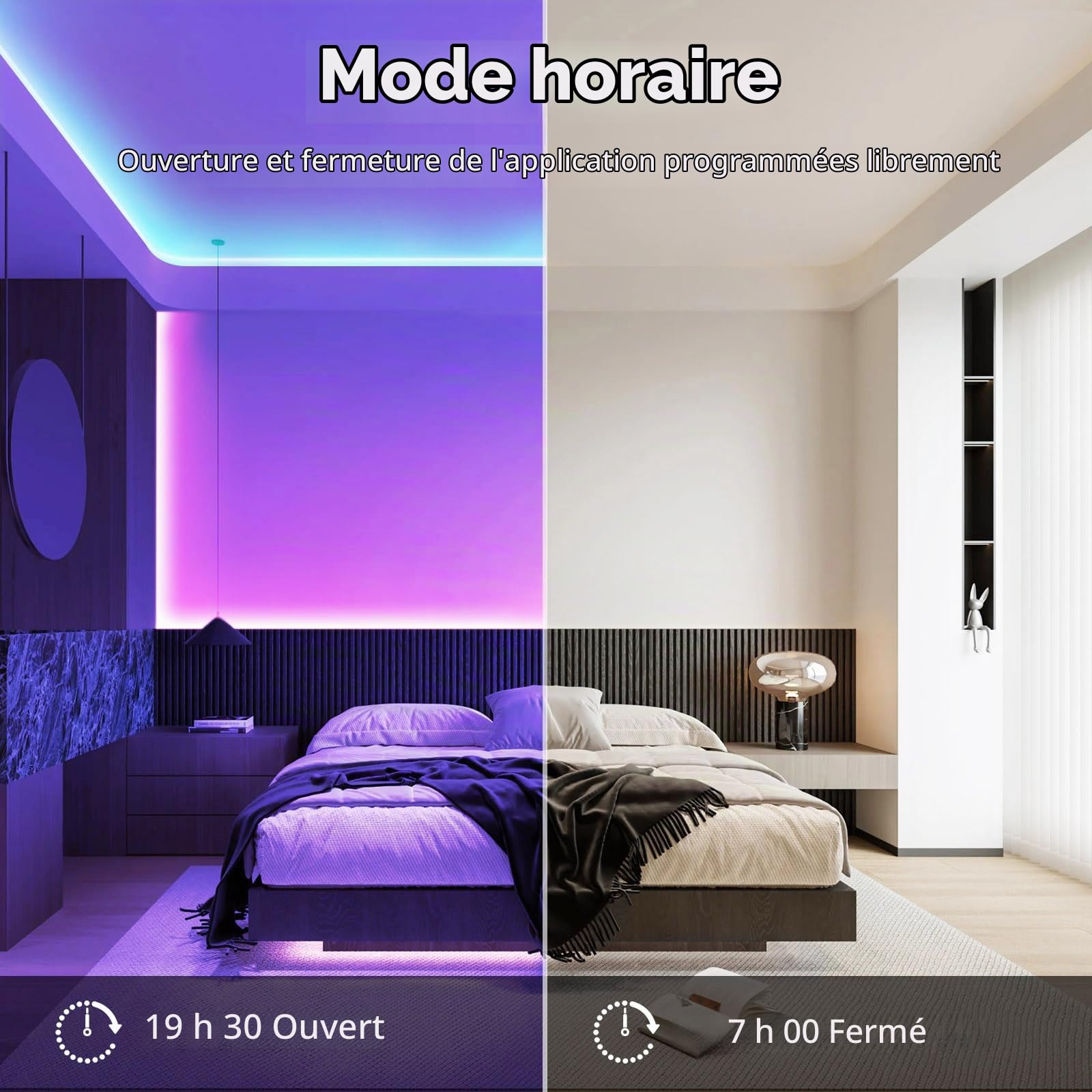 10M Wifi COB RGB Ruban Led Chambre 576led/M 5760leds 24V Bande LED fonctionne avec Google Home assistant/Alexa,Rubans à LED dimmable Led Strip avec télécommande