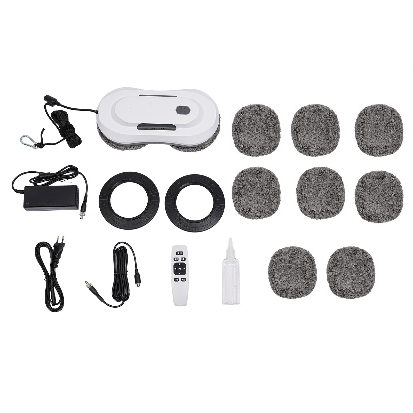 Fensterreiniger Fensterputzer Window Cleaner für Fensterreinigung mit Fernbedienung 2800 Pa Saugkraft und 50ml Wassertank für Glas Fenster und Fensterputzen Set mit 10 Reinigungstüchern