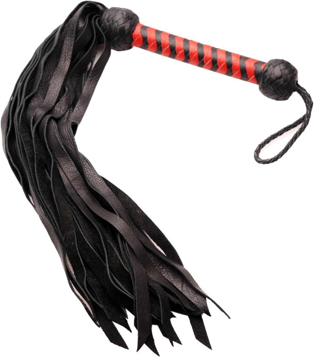 Strict Leather Premium Deerskin Flogger, Red On Black