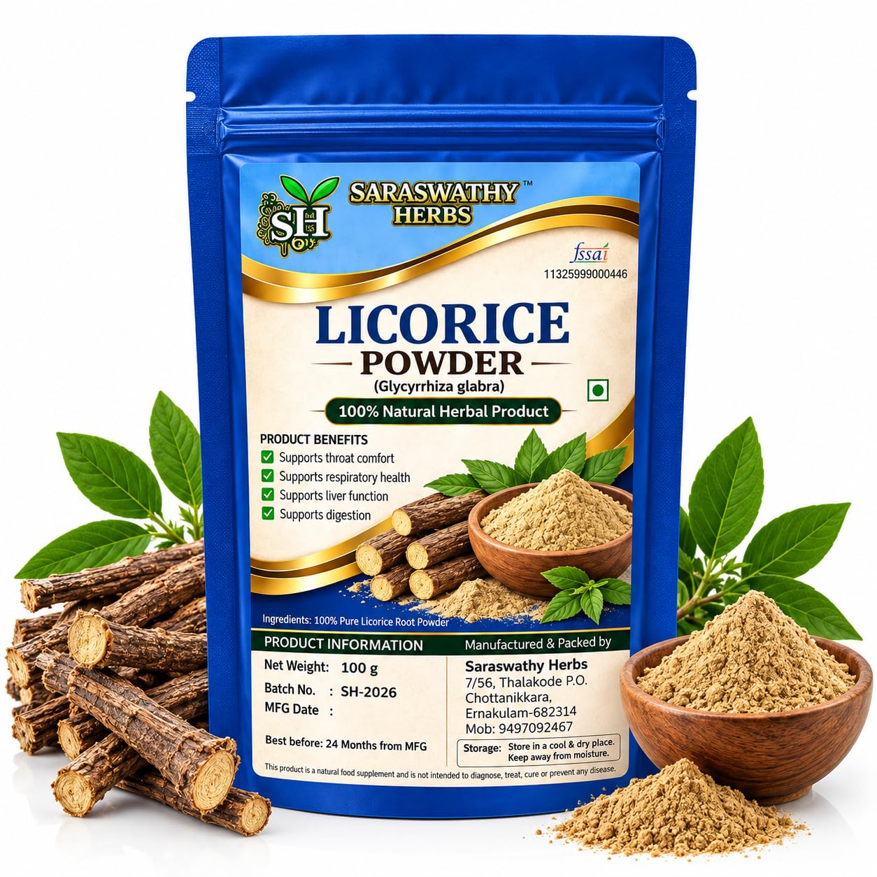 Licorice Powder, 100% Pure Licorice Root, 100 g