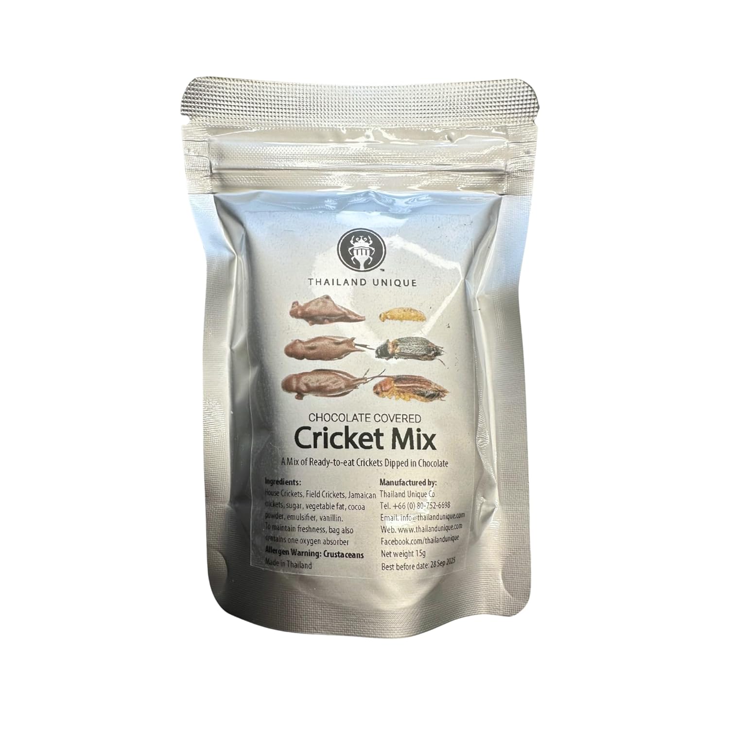 Thailand Unique Chocolate Covered Crickets 15G Bag of