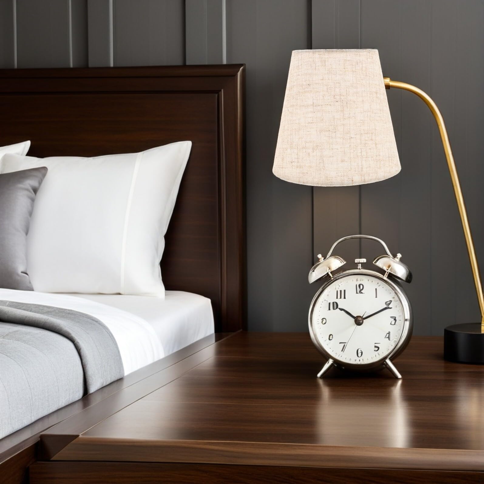 TOPBATHY Set da 6 Paralumi in Lino Naturale Clip Mini Paralumi a Barile per Lampadari E14 E27 di Ricambio per Lampade da Parete e da Tavolo Piccoli per Ambienti Interni Decorativi
