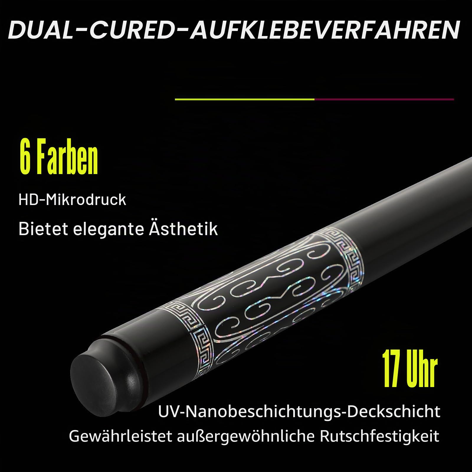Carbon Fiber Pool Cue Stick 20-21 oz, Professional 13mm Leather Tip, 3/8 * 8 Joint, Includes Cue Case, Joint Protectors, Cue Chalks and Gloves