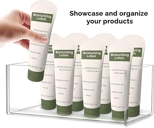 Vista 27 de Caja elevadora de acrílico de 12 pulgadas con un lado abierto, sin tapa, versátil y cuadrado transparente de plexiglás para mercancías al por menor