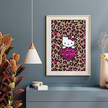 ハローキティ　レア　壁掛け　インテリアプレート　オブジェ　非売品 Amazon.co.jp: ハローキティ ヒョウ柄 掛け時計 おしゃれ 北欧