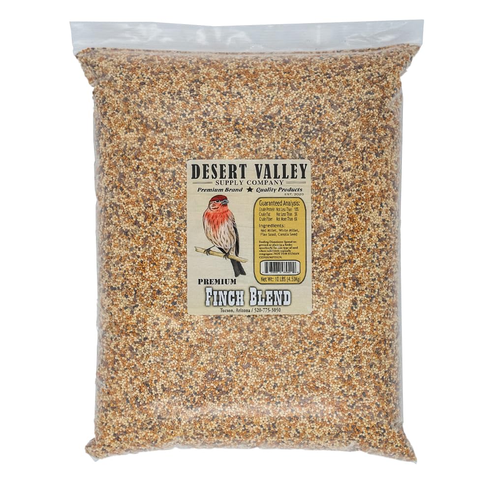 Desert Valley Finch Seed, All Natural, Non-GMO Premium Food for Domestic and Wild Finch, Songbirds, Buntings & More (10 Pounds)