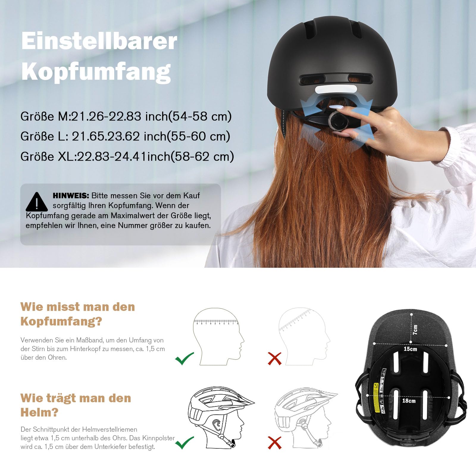 KINGLEAD Fahrradhelm,Urban Commuter Helm,Stylischer Fahrrad Helm Herren und Damen für Radfahren Trekking City Roller Herren Verstellbarer