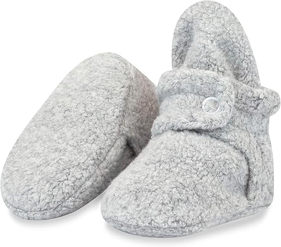 Zutano Unisex Fleece Baby Booties with Organic Cotton Lining, Newborn Essentials