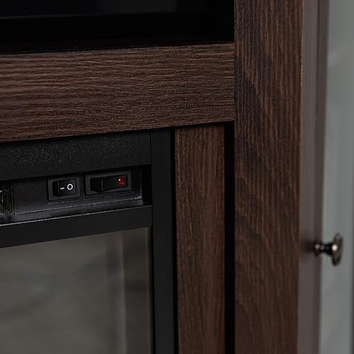 Miniatura 8 de Walker Edison Furniture Company - Moderno soporte de chimenea de madera con puertas y cajones, consola universal para TV de pantalla plana de 65