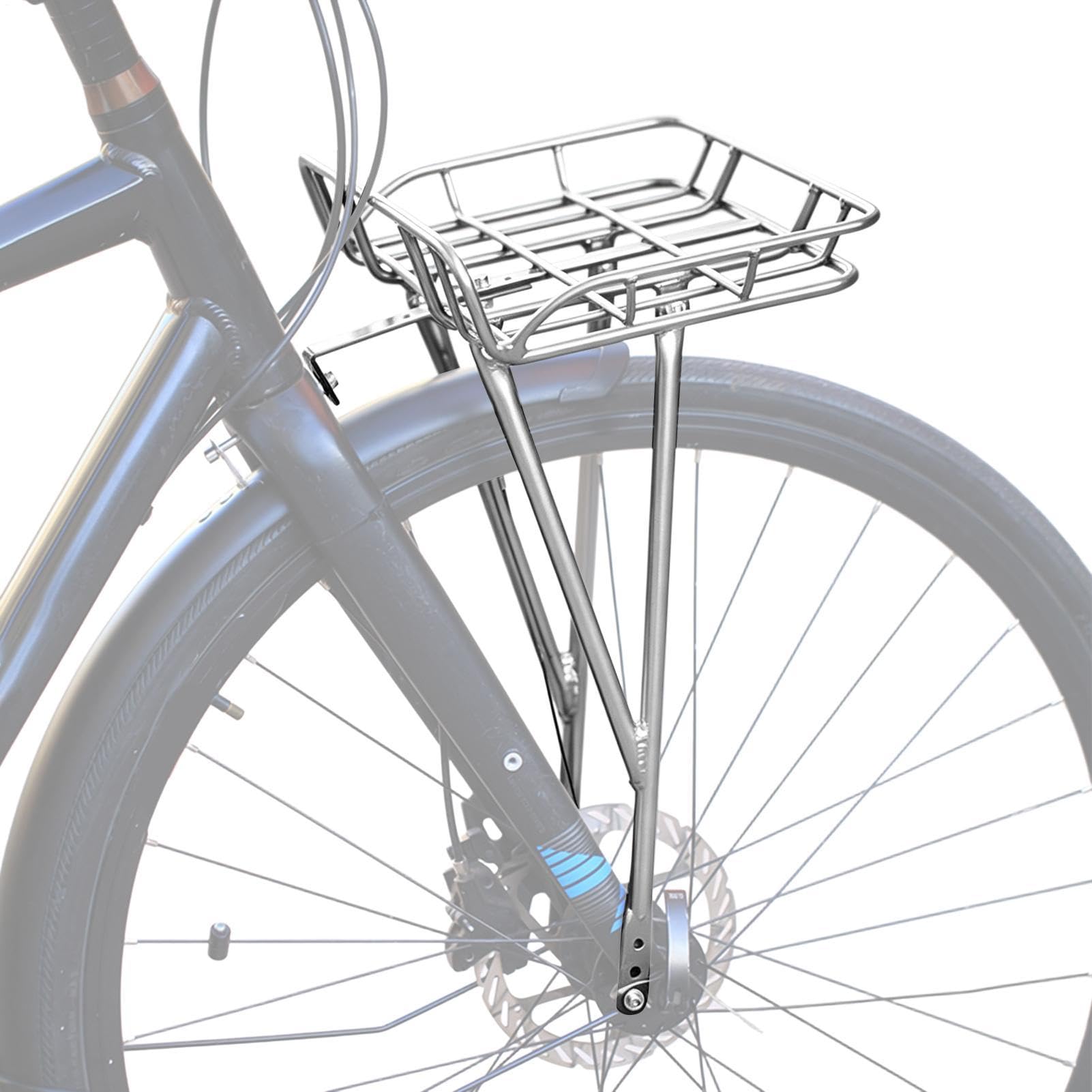 Stojak na kosz rowerowy | Wytrzymały bagażnik użytkowy | Bagażnik na wózek rowerowy | na szosowe rowery górskie wędrówki górskie wycieczki outdoorowe wyścigi dla dorosłych