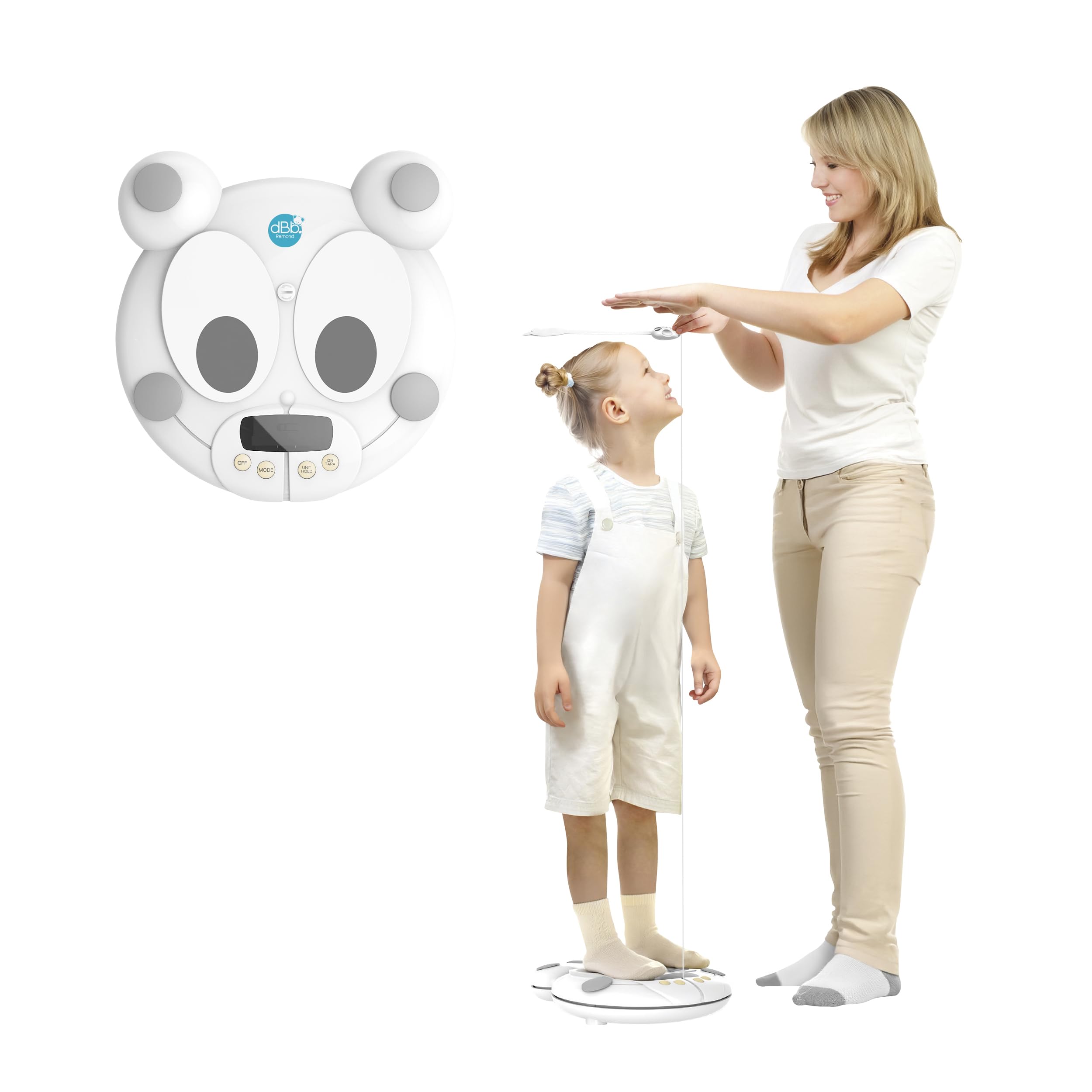 dBb Remond - Pèse Bébé Électronique - Balance Numérique Nouveau-Né Jusqu'à 20 kg - Précision 10 gr - Fonctions Tare & Poids-Bloc - Plateau Amovible - Affichage LCD - Blanc