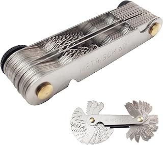 JEANSWILL Thread Pitch Gauges Measure Tool Set Stainless Steel Screw Cutting Gauge, America SAE Type, Metric & America SAE Type & British Whitworth