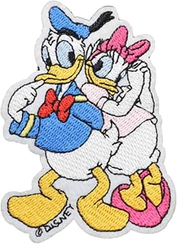 EC Trading Cartoon Donald Daisy Lovers Cartoon Ducks Characters Embroidered 3.5Inch Tall Iron on Patch, Multicolored