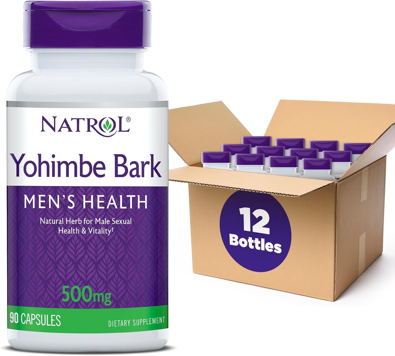 Natrol Yohimbe Bark 500MG Salud Masculina, 90 Cápsulas (Paquete de 1)