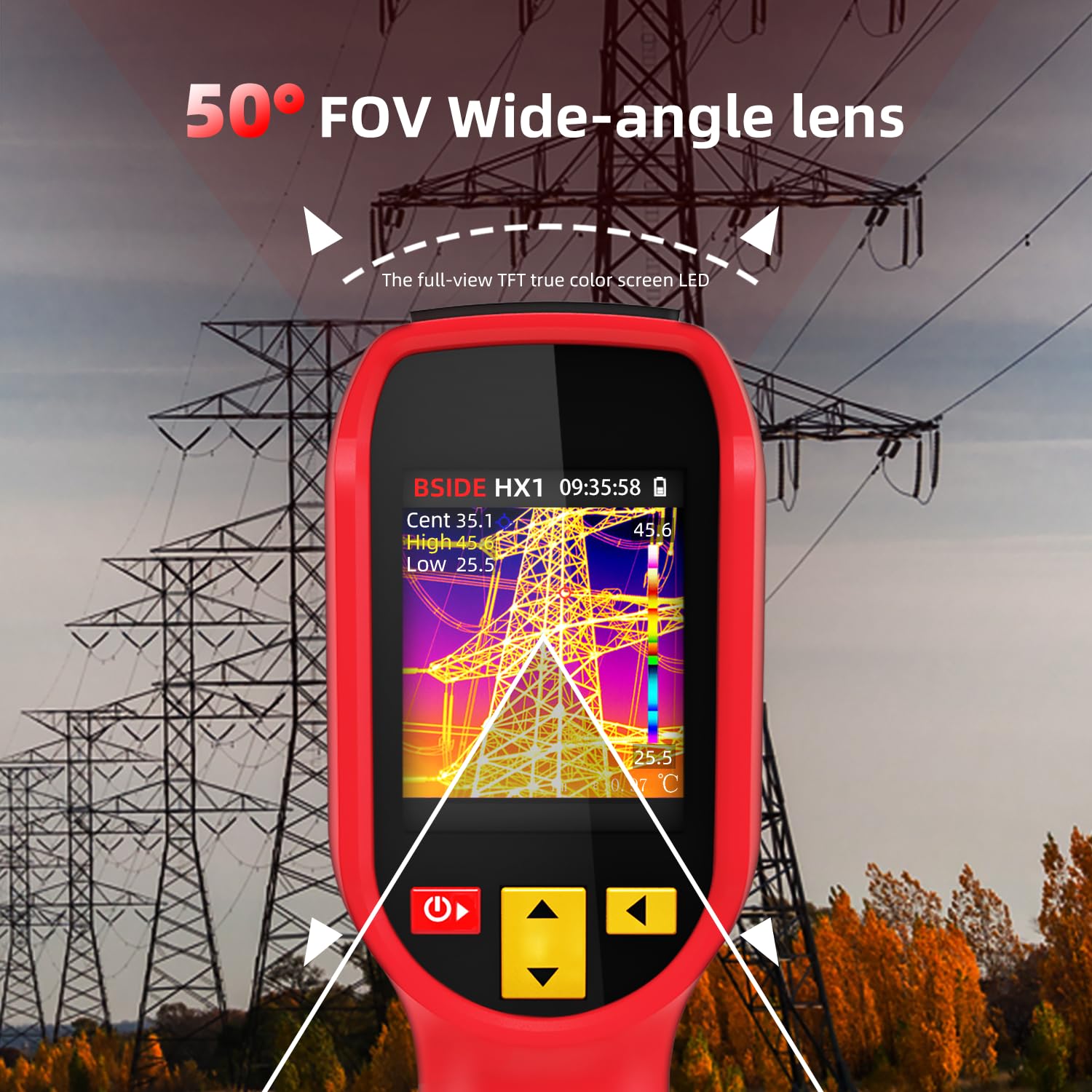 BSIDE Thermal Imaging Camera 240×240 Resolution 15 Color Palettes Infrared Thermal Imager -4°F to 1022°F 25Hz Rechargeable Handheld Thermal Camera with Laser Pointer 50°FOV