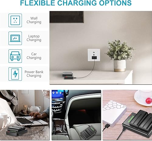 Miniatura 5 de Neewer Juego de cargador de batería NP-F550 compatible con Sony NP-F970 F750 F770 F960 F550 F530 F330 F570 CCD-SC55 TR516 TR716 TR818 TR910 TR917,