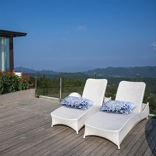 Miniatura 4 de JMKaixin Paquete de 2 almohadas lumbares para patio, 12 x 20 pulgadas, resistentes a la decoloración, impermeables, para exteriores, con interiores,