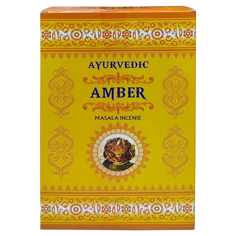 Chakra Tree Ayurvedic Amber Masala Incense Sticks Pack of 12 Pack 15gms Each Premium Quality Incense Sticks Attracts Money, Love, Growth