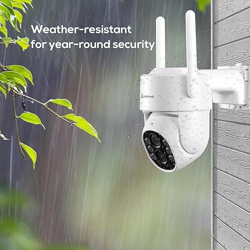 Miniatura 5 de Kittyhok Cámara de seguridad PTZ de doble lente inalámbrica para exteriores | Cámara de seguridad inalámbrica FHD 2K con zoom híbrido 10X,