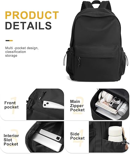 Miniatura 4 de VECAVE Mochila ligera para mujeres y hombres, mochila casual de viaje para laptop, A1-beige-2, Mochila casual