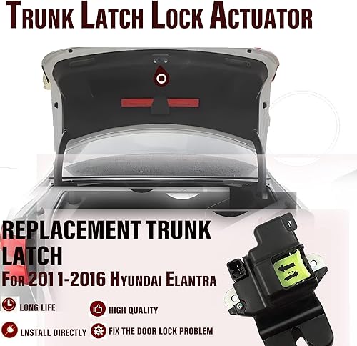 Miniatura 8 de HiSport Motor 81230-3X010 del actuador de bloqueo del pestillo del tronco - Compatible con Hyundai Elantra 2011-2016 - Conjunto de motor de actuador