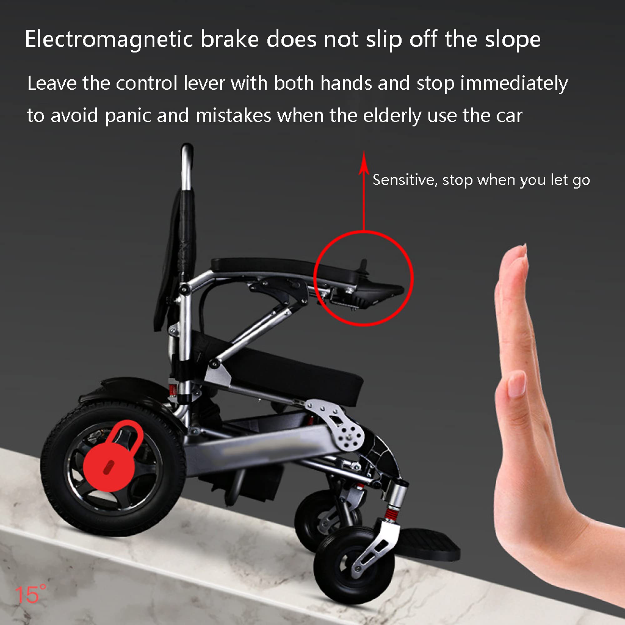 Sedia a rotelle elettrica Pieghevole Leggera - Sedia a rotelle elettrica con manipolazione Intelligente con Batteria a Lungo Raggio per Persone anziane disabili