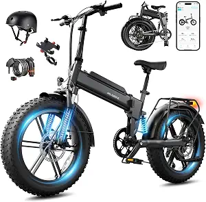 TST Electric Bike for Adults, 1500W Folding E-Bike with Removable Battery, 40/60 Mile Range, 20x4 Fat Tires, LCD Display, 7-Speed