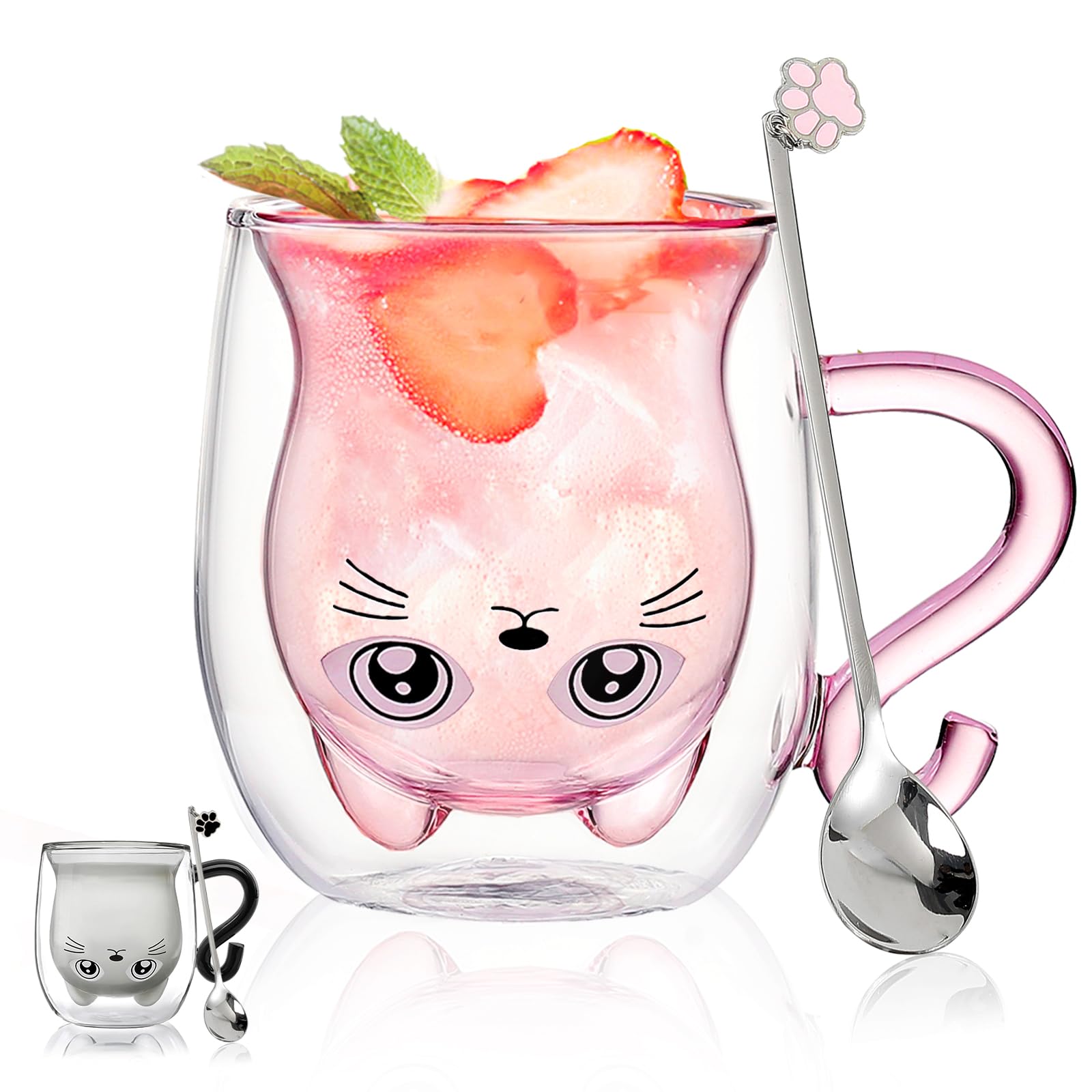 Binoster Gift Woman Birthday Cup Cat Coffee Cup Double Walled Cup A The Mug Cat Gift Mom Dad Mistress Friend Wife Idea Gift Idea Mother's Day Father's