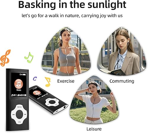 Miniatura 2 de El reproductor de MP3 es un reproductor de música portátil con una tarjeta micro sd de 32 GB, pantalla de 1.8 pulgadas, con radio FM, grabación,