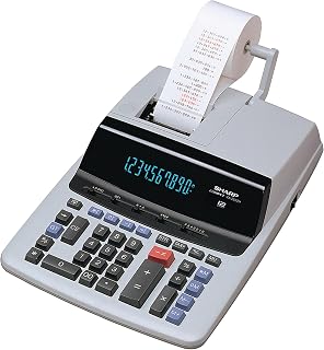Sharp 12-Digit Print Calculator Desktop Size Adding Machine, Perfect for Everyday Use and Office, Bright, Large Easy-to-Read Numbers on Both The Display and The Two-ColorPrinted Tape (VX-2652H)
