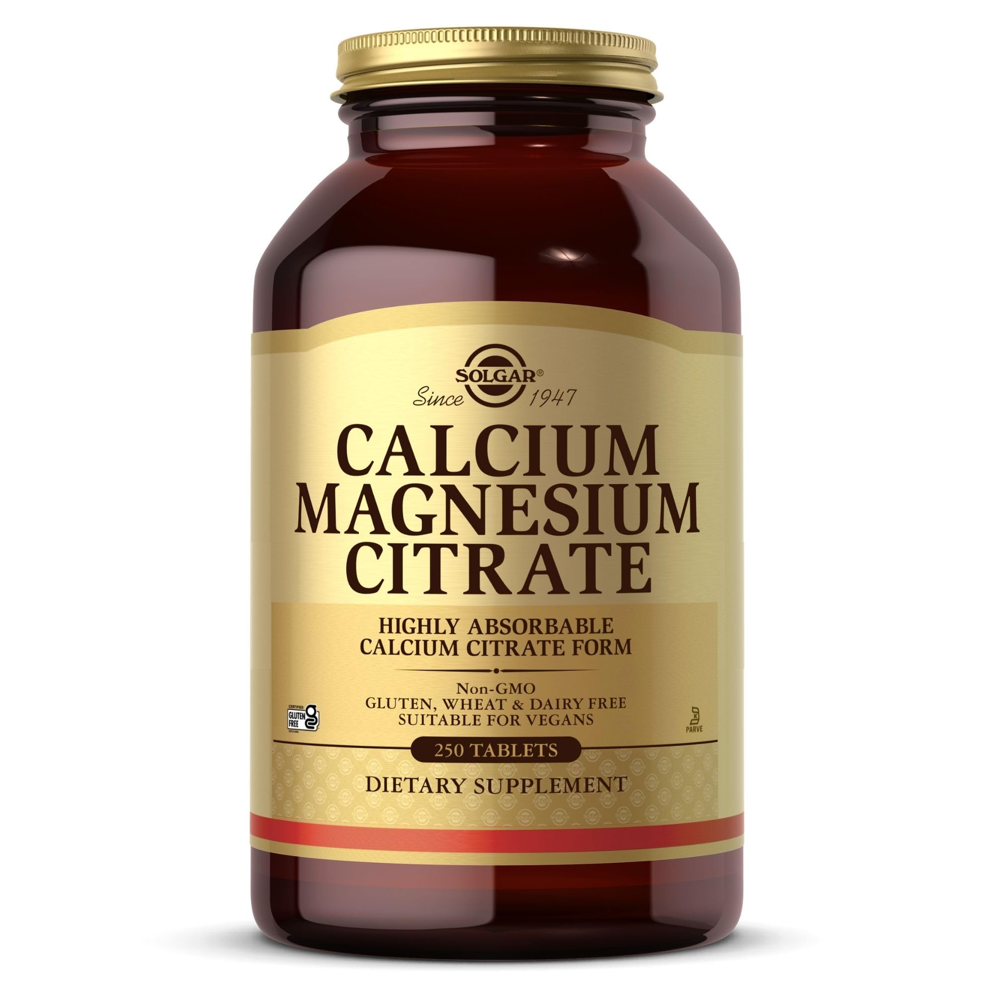 Calcium Magnesium Citrate, 250 Tablets - Supports Healthy Bones & Teeth - Musculoskeletal & Nervous System Support - Highly Absorbable - Non-GMO and Vegan - 50 Servings