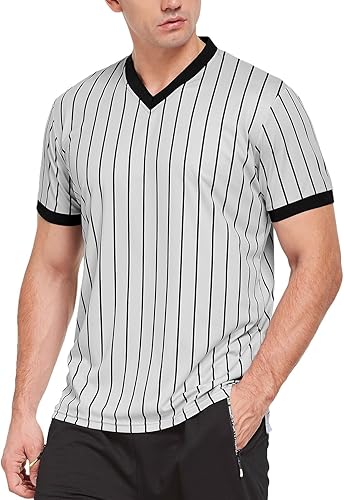 FitsT4 Sports Basketball Officials - Camiseta de árbitro con cuello en V, color gris