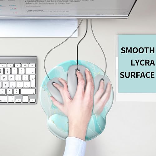 Miniatura 5 de eulps Alfombrilla de mouse con reposamuñecas, cómoda alfombrilla de mouse para computadora con soporte de muñeca de gel, superficie lisa y base
