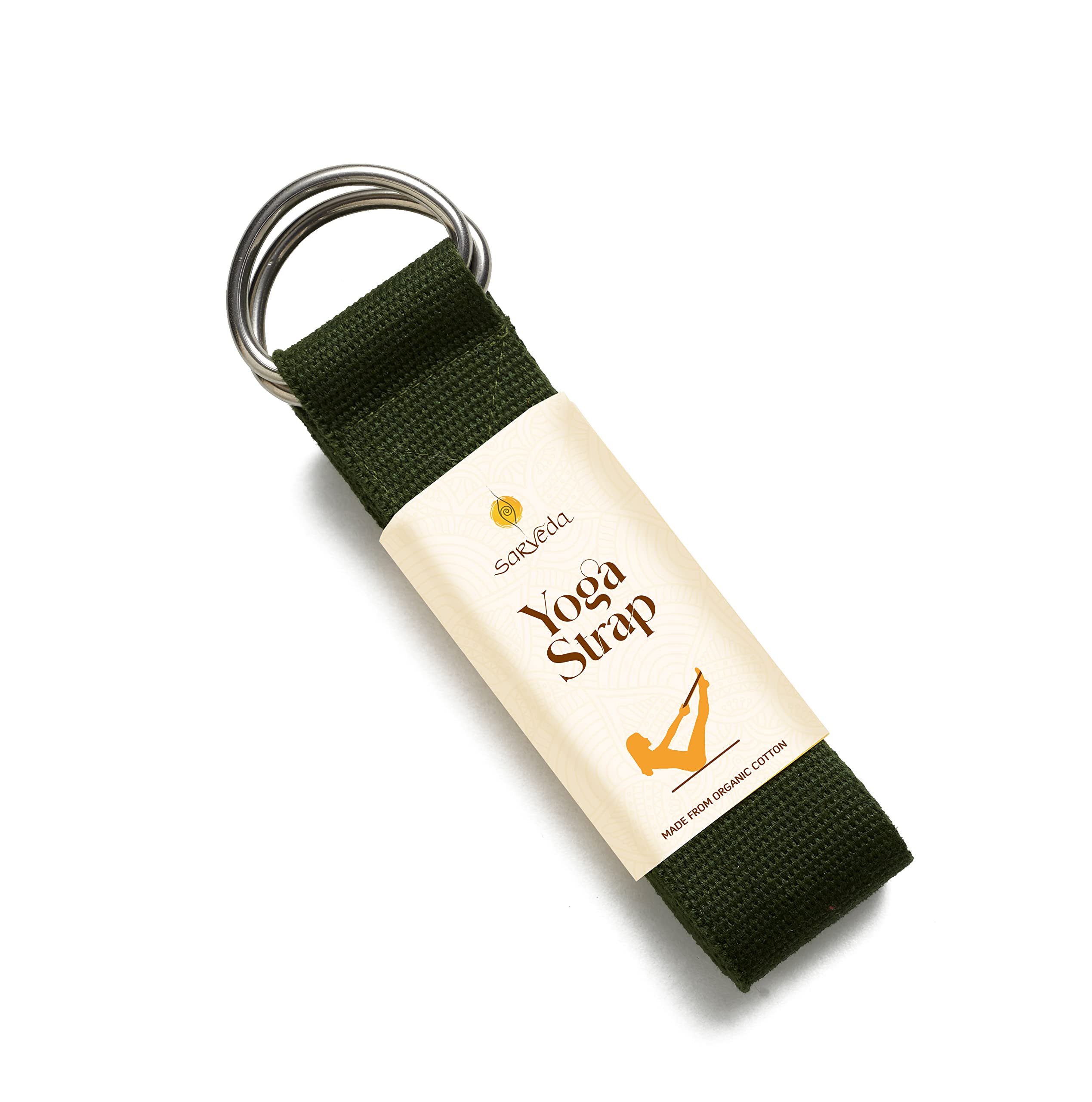Yoga Belt | Organic Cotton | Stretching suitable for Gym Yoga | Green-image-31