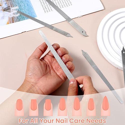 Miniatura 7 de 6 limas de uñas de diamante, lima de uñas Diamond Deb de doble cara con punta curva y afilada para uñas naturales, herramientas de manicura y