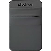 Portable Hard Drive Sleeve for Laptop - SSD Solid State Drive Holder - Dual Pocket Reusable Adhesive Storage Pouch - Stick-On External Hard Drive Carrying Case 5 x 3.25 Inch, Small, Gray