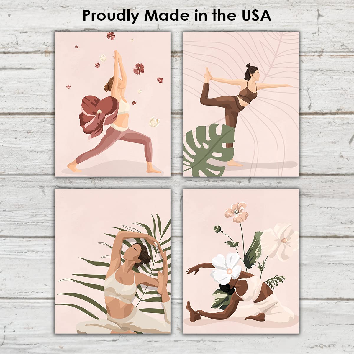 Amazon.com: Zen Meditation Yoga Poses Wall Art Print: Set of 4