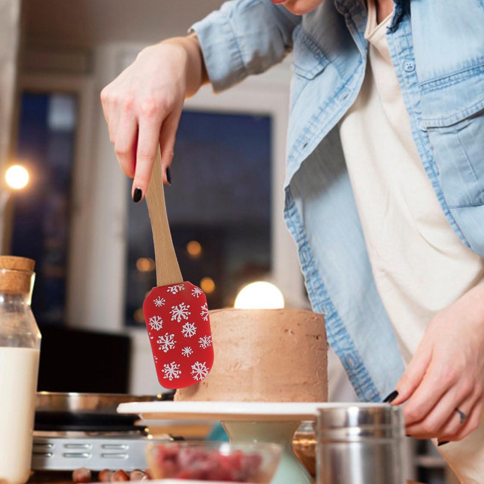 Ciieeo 4piezas Espátula De Silicona Para Mantequilla y Espátula Para Mermelada Para Hornear Pasteles Navideños Utensilios De Cocina Para Repostería