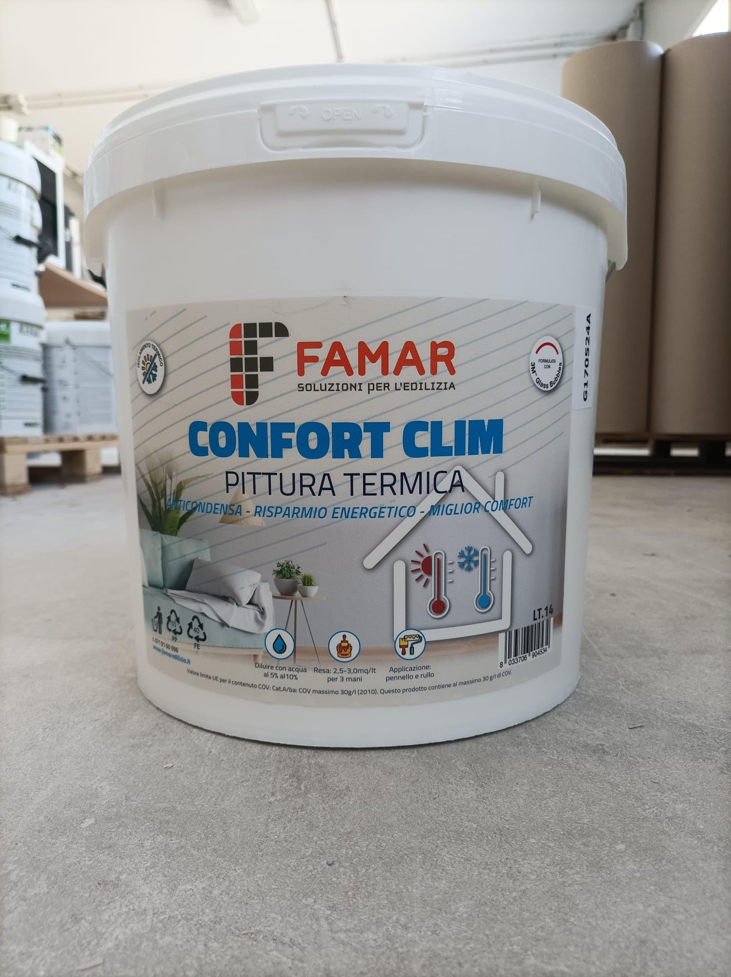 Generico Idropittura Termica Anticondensa Termoisolante per interni - 5 L - Bianco - Pittura con microsfere di vetro antimuffa