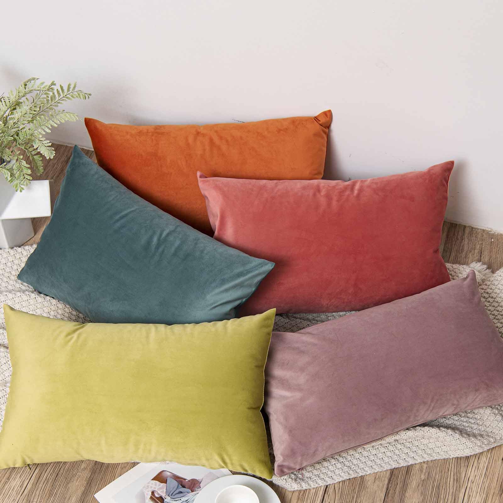 JUSPURBET Copricuscini in Velluto Azzurro 71x71 cm Set di 2 per Divano