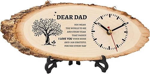 Regalos para papá de hija e hijo, regalos de cumpleaños para el día del padre para papá, reloj de madera, regalos personalizados para papá para el