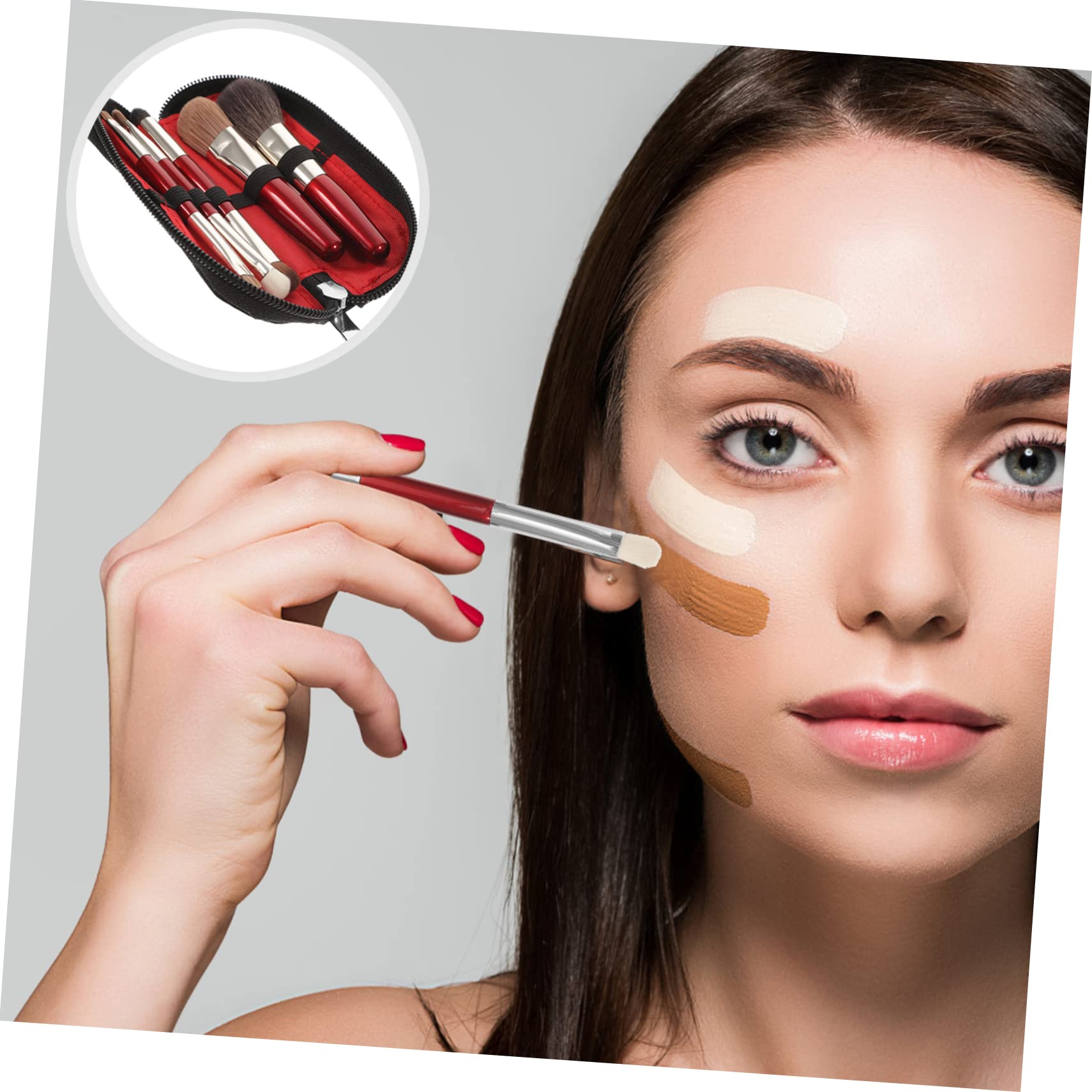 Didiseaon 2 Juegos Brocha De Maquillaje Con Bolsa Suministros De Maquillaje Para Mujeres Cepillo De Cosméticos Traje De Niñas Brocha Para Rubor Maquillaje Sombra Tubo De Aluminio