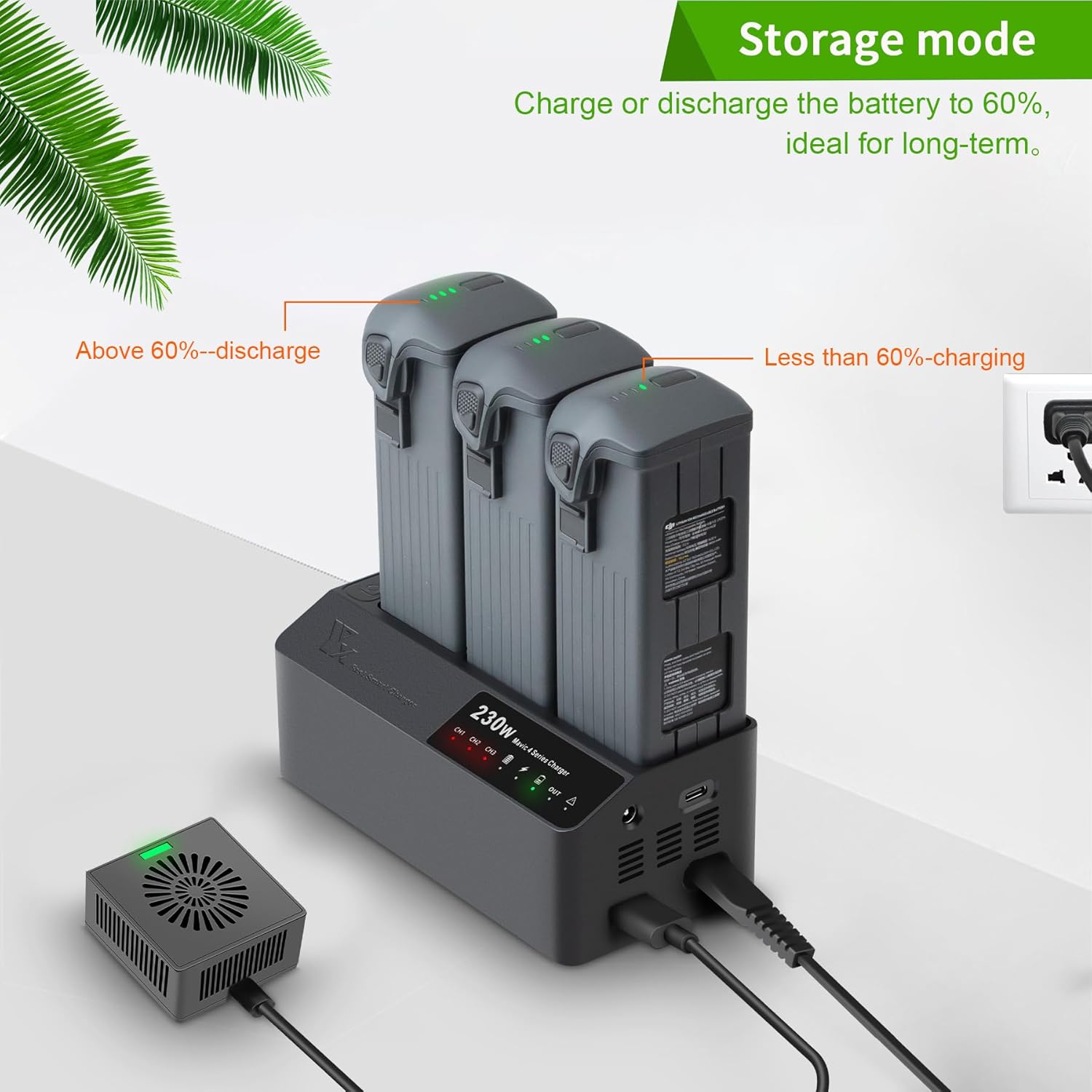 230W Multifunction Battery Charger for DJI Mavic 4 Pro Drone,Parallel Fast Charging Hub,Simultaneous Charge 3 Batteries Accessories - Image 5
