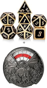 DNDND Classical Metal Dice with Case & DNDNDN Roulette Spinner Dice with Box