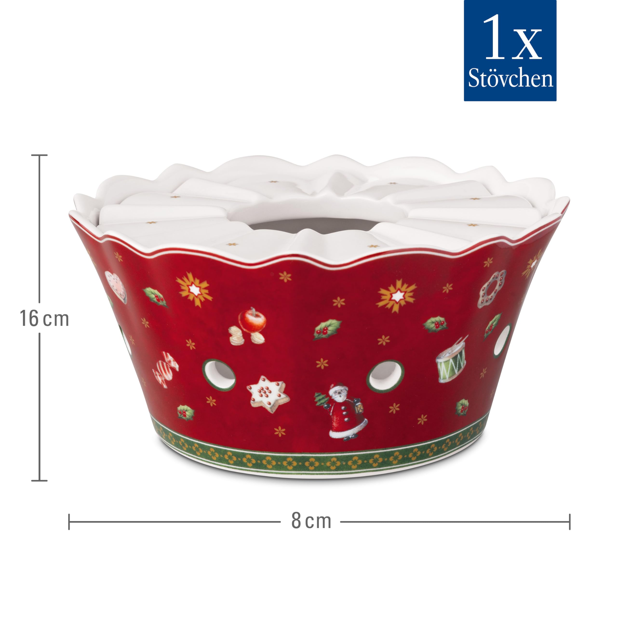 Villeroy & Boch - Toy's Delight Stövchen Bunt, Weihnachten, Stövchen für Teekanne, Teewärmer, Kannenwärmer, Weihnachtsgeschirr, Weihnachtsmotiv, Premium Porzellan